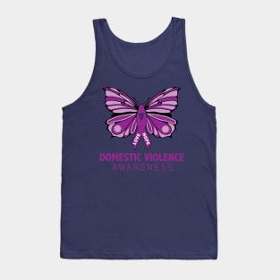 Domestic Violence Awareness Purple Butterfly Ribbon Tank Top